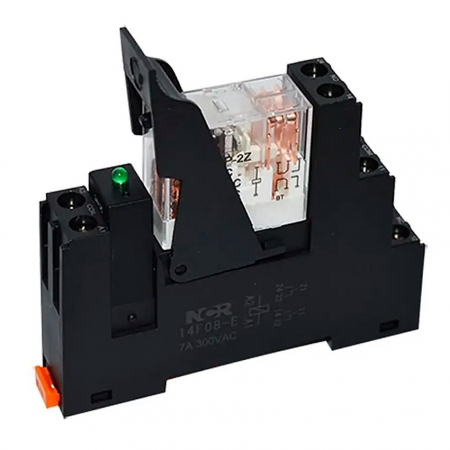 Реле промежуточное на DIN-рейку, 12V DC в сборе